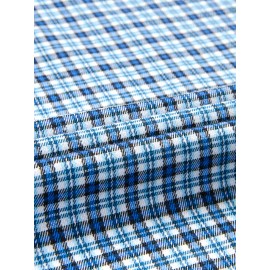 Men's Heavy-Duty Plaid Long Sleeve Dress Shirt - Winter Warmth Collar & Chest Pocket Button, Blue/White/Black/Brown Checkered Pattern, Loose Fit Casual & Formal Button-Up Coat Jacket-like Blazer (Machine Washable)