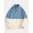 Men'S Casual Geometric Color Block Fleece Sweatshirt Jacket, Polyester Knit Fabric, Regular Fit, with High Neck and Medium Stretch, for All-Season Pullover